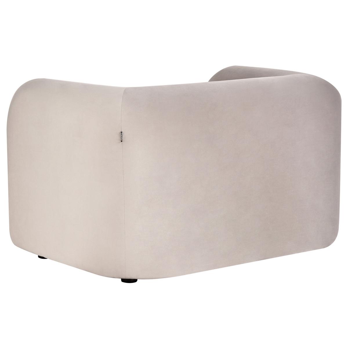 SESSEL Samtstoff Taupe Leiren - Taupe, Textil (111/73/83cm) - Beliani