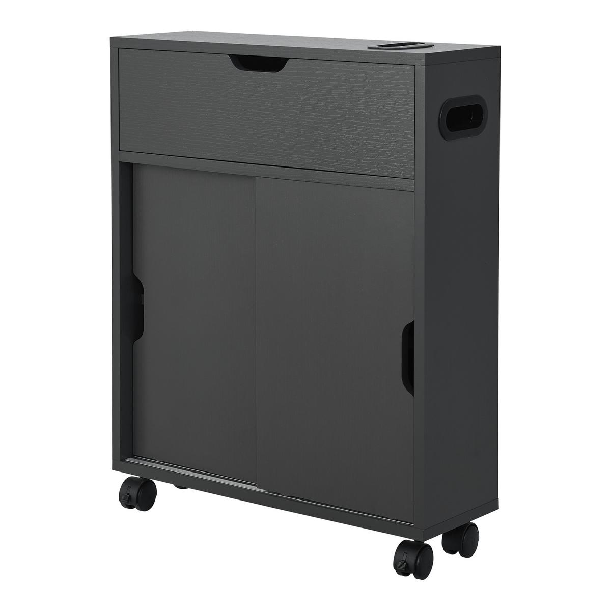SEITENSCHRANK Kempele - Dunkelgrau, Holzwerkstoff (52/67/17cm) - [en.casa]