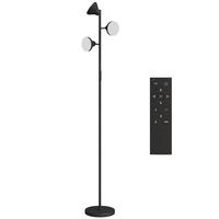 STEHLAMPE Dimmbar mit Leselampe, Stehleuchte Farbwechsel - Schwarz, Metall (25/25/170cm) - HOMCOM