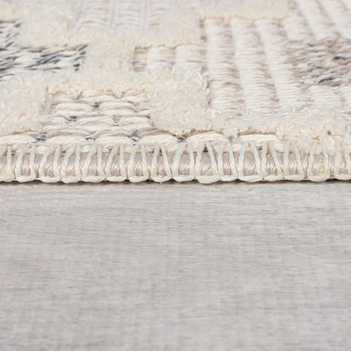 TEPPICH Waschbar RIDGE, geometrisch, aus Mischfasern, Grau-Beige, 155 x 230 cm - Grau, Textil (230/155cm) - KADIMA DESIGN