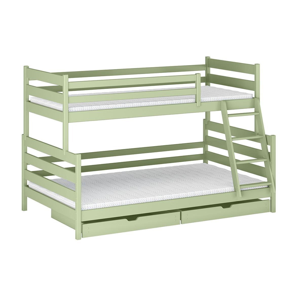 BETT 120/200 Léo Olive - Grün, Holz (120/200cm) - Petits-meubles
