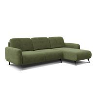 ECKSOFA FEBE 4-Sitzer rechts, olivgrün - Schwarz/Olivgrün, Holz/Textil (264/157cm) - Wozimo