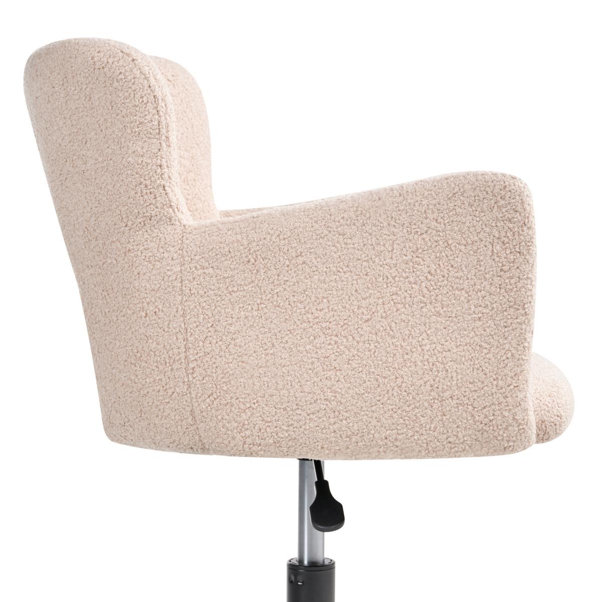 SCHREIBTISCHSTUHL Beige Sanilac - Beige/Schwarz, Textil (62/71/62cm) - Beliani