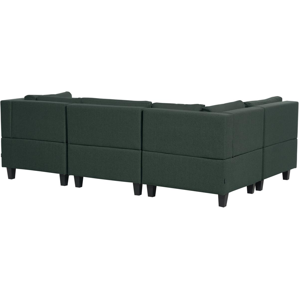 5-SITZER-MODULSOFA U-förmiges Dunkelgrün Stoff Unstad - Grün, Textil (228/72/76cm) - Beliani