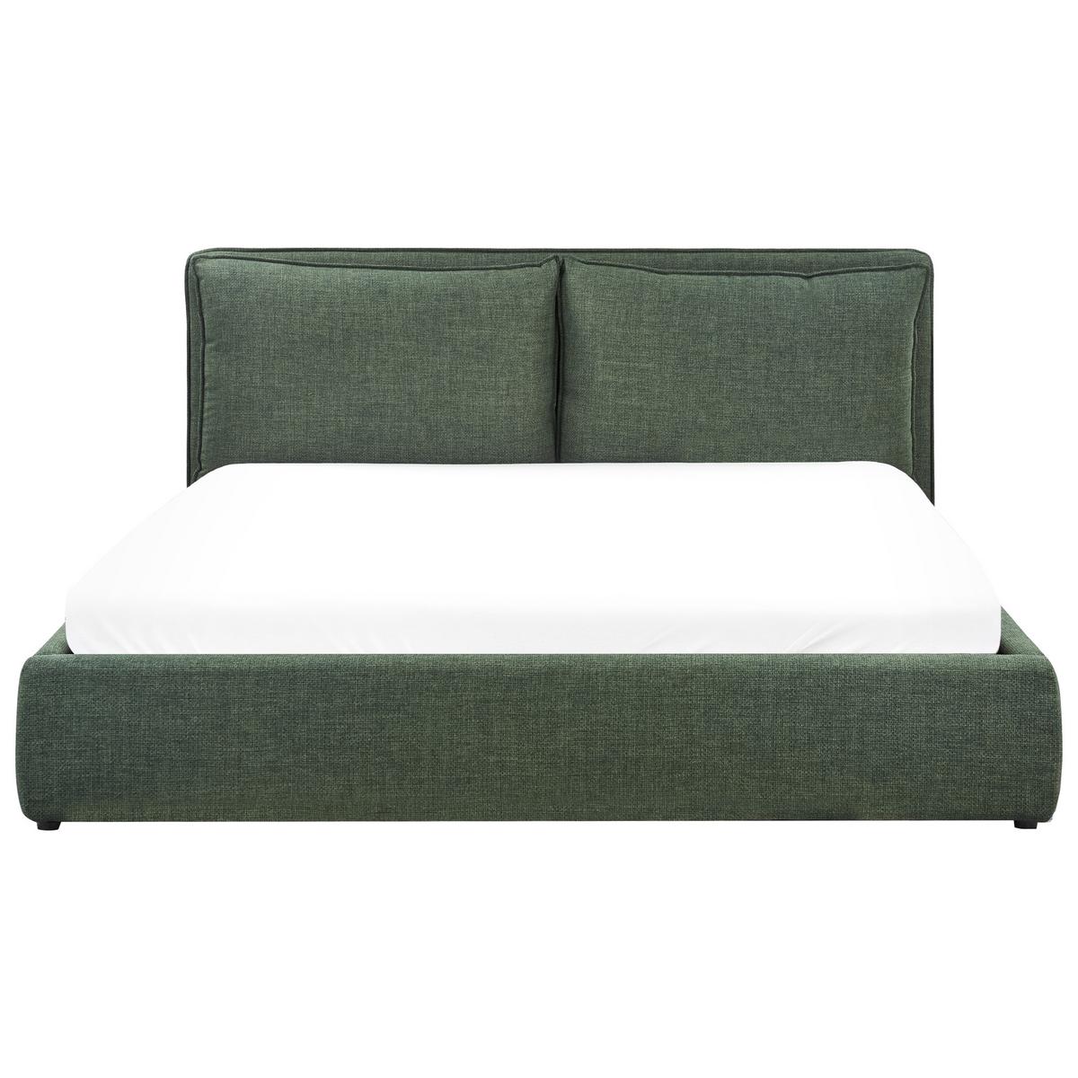 BETT mit Stauraum 180x200 cm Grün Bajonna - Grün, Textil (180/200cm) - Beliani