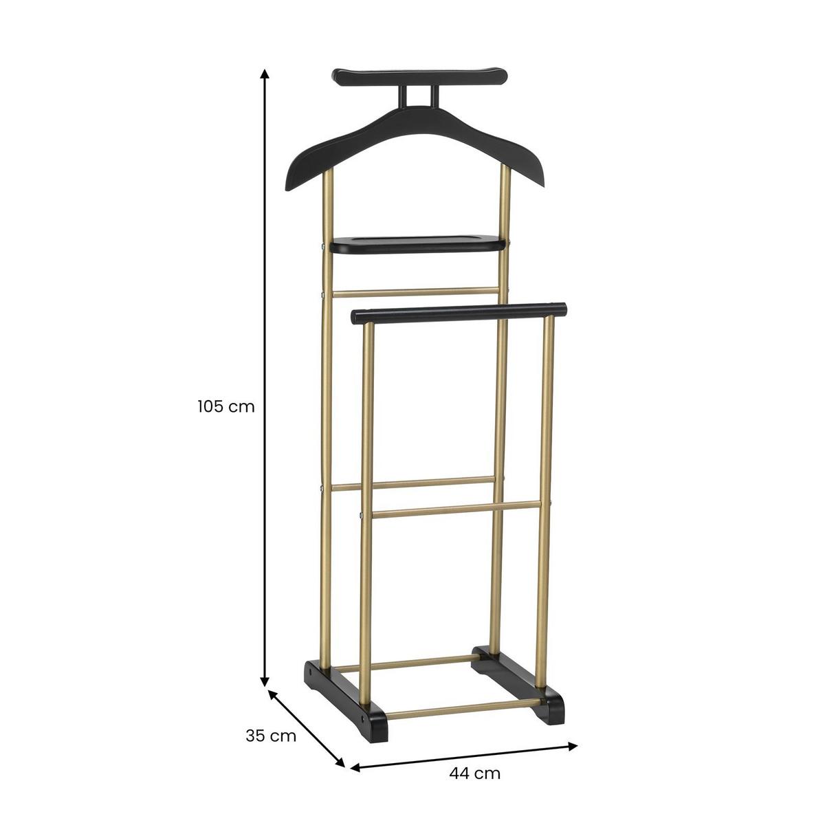 HERRENDIENER MEDINA schwarz/gold - Goldfarben/Schwarz, Metall (44/105/35cm) - IDIMEX