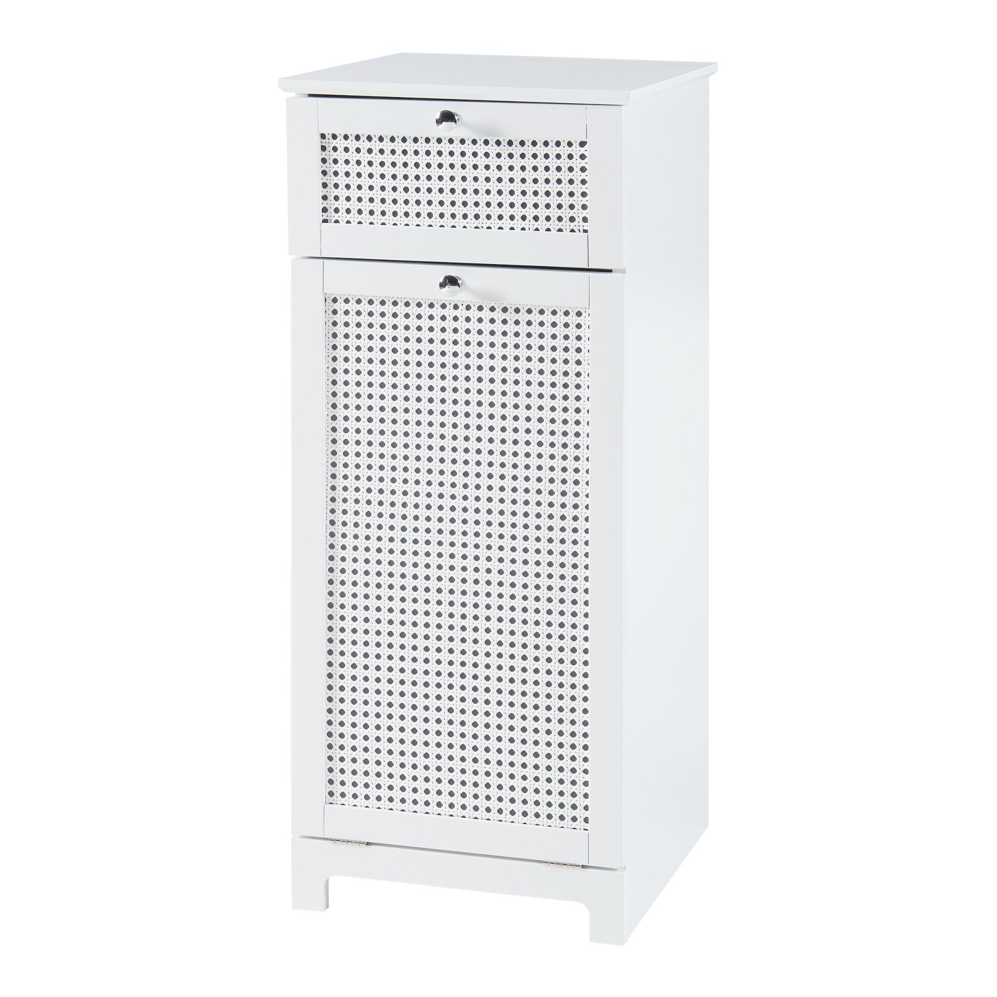 WÄSCHESCHRANK Karlsøy - Weiß, Holzwerkstoff (38/90/40cm) - [en.casa]
