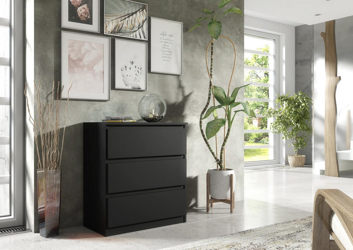 KOMMODE Schwarz 70/79/39 - Schwarz, Holzwerkstoff (70/79/39cm) - RAUMHIRSCH FURNITURE