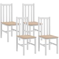 ESSZIMMERSTÜHLE 4er Set Kiefernholz Naturholz - Naturfarben/Weiß, Holz (38.5/99/47.5cm) - HOMCOM