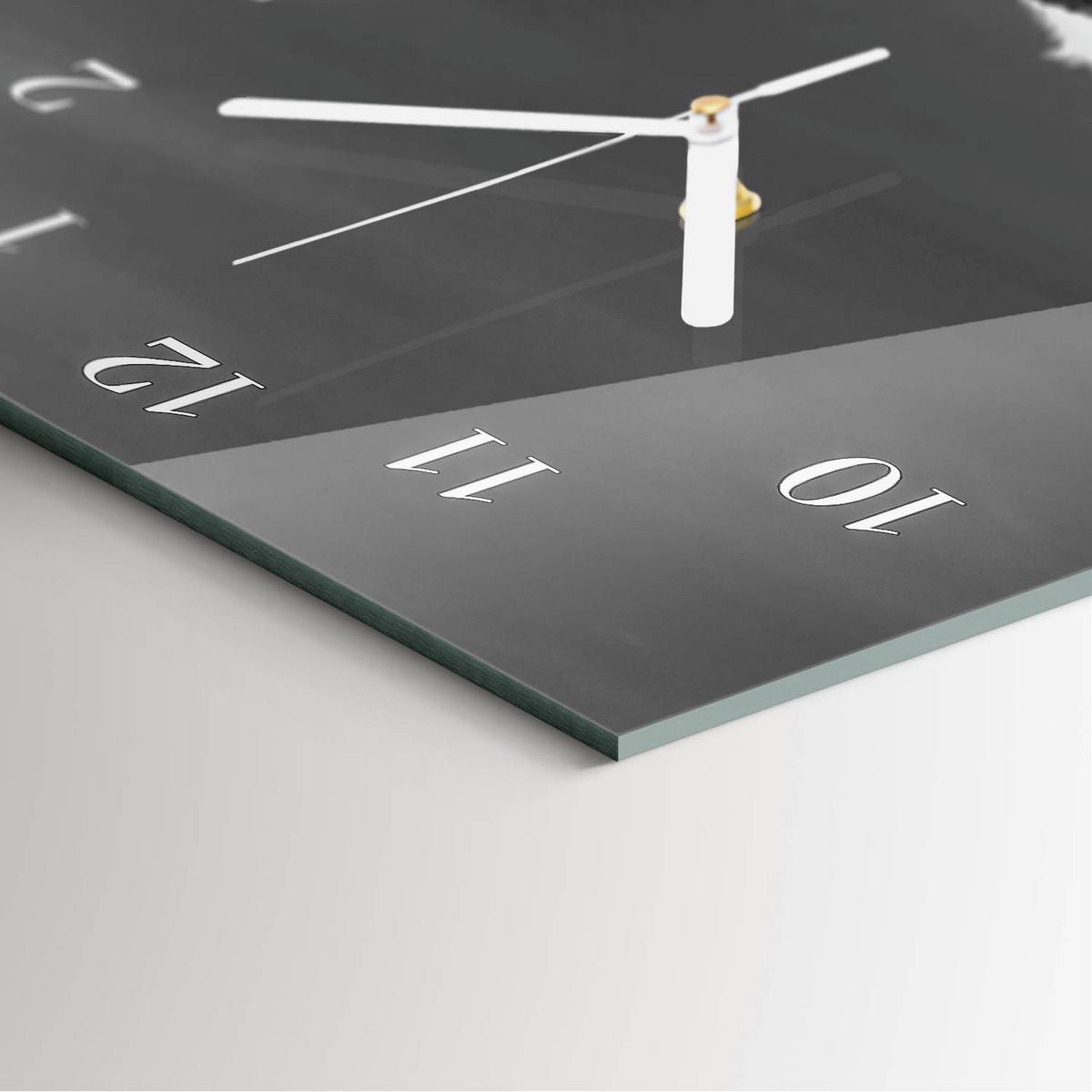 WANDUHR aus Glas 30x60 cm - Berg - Grau, Glas (30/60/0.4cm) - TULUP
