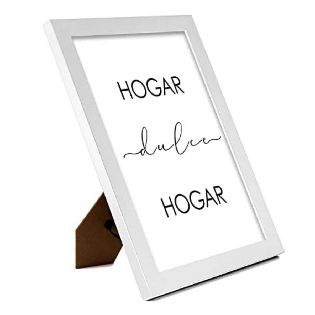 POSTER Set mit 4 Zuhause TypografieStil A4 Weißer Rahmen - Weiß, Papier (29.7/3cm) - Nacnic