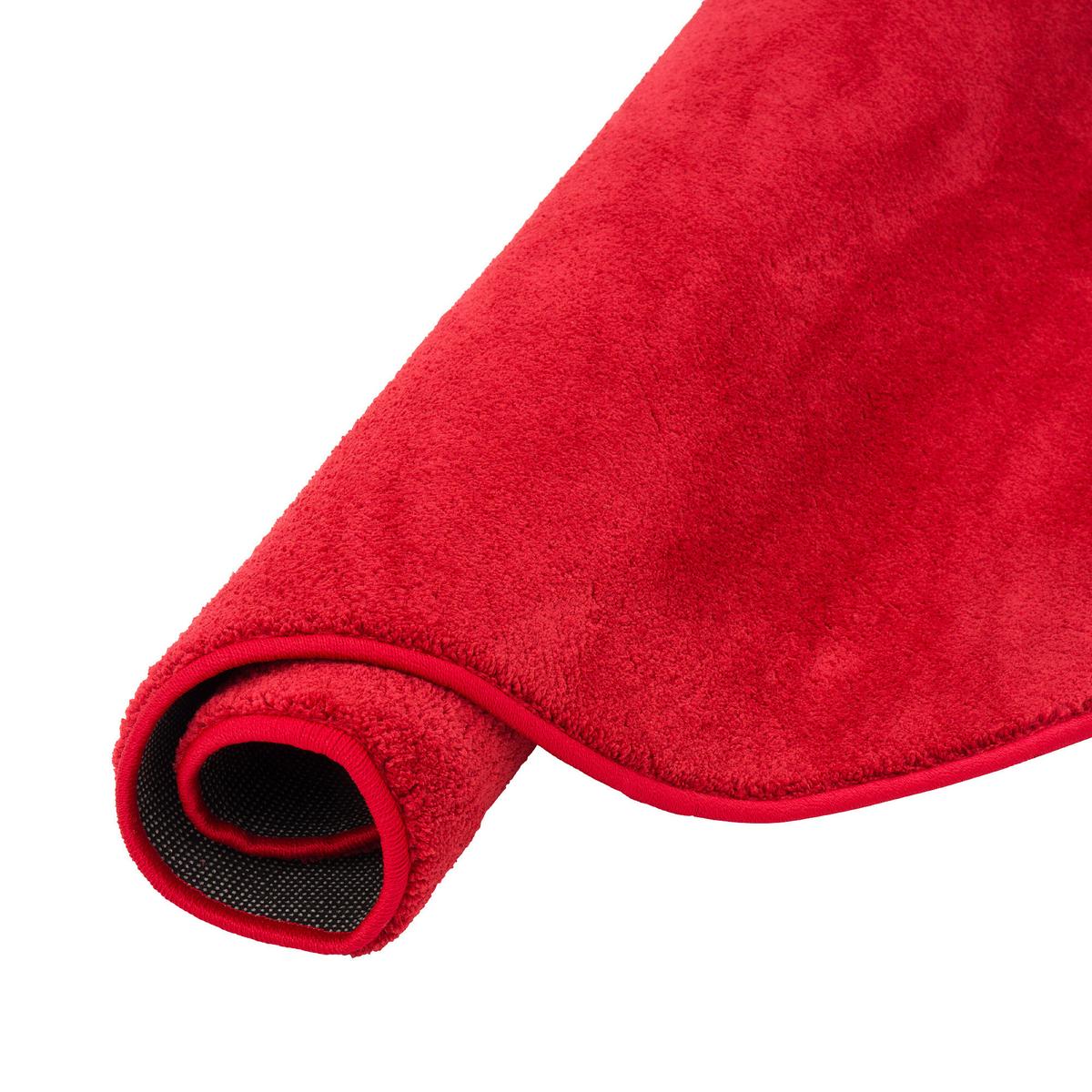LUXUS SUPER SOFT HOCHFLOR LANGFLOR TEPPICH DELUXE RUND - Rot, Textil (133/133cm) - Snapstyle
