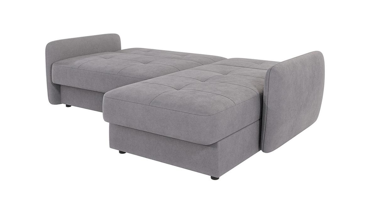 ECKSOFA Lupo Grau Mikrofaser - Schwarz/Grau, Holz/Kunststoff (232/147cm) - S-Style Möbel