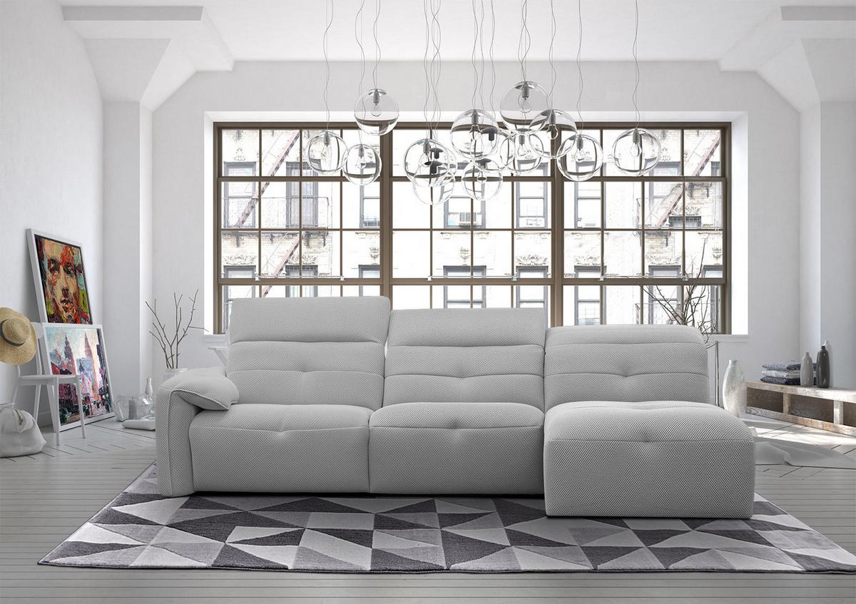 ECKSOFA TRENTO 4-Sitzer, grau - Schwarz/Grau, Holzwerkstoff/Kunststoff (262/165cm) - Wozimo