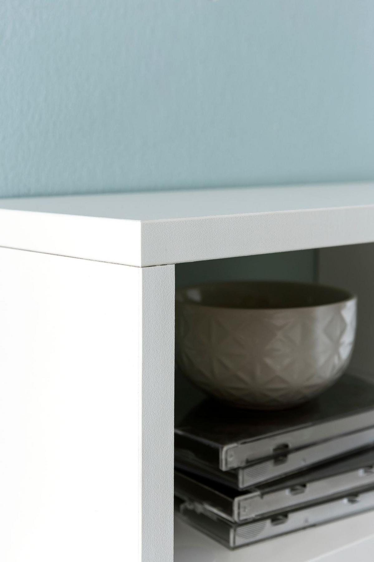 WANDREGAL MAGRA Spanplatte 9 Fächer Modern, Weiß 75x16x51 cm - Weiß, Holz (75/51/16cm) - KADIMA DESIGN