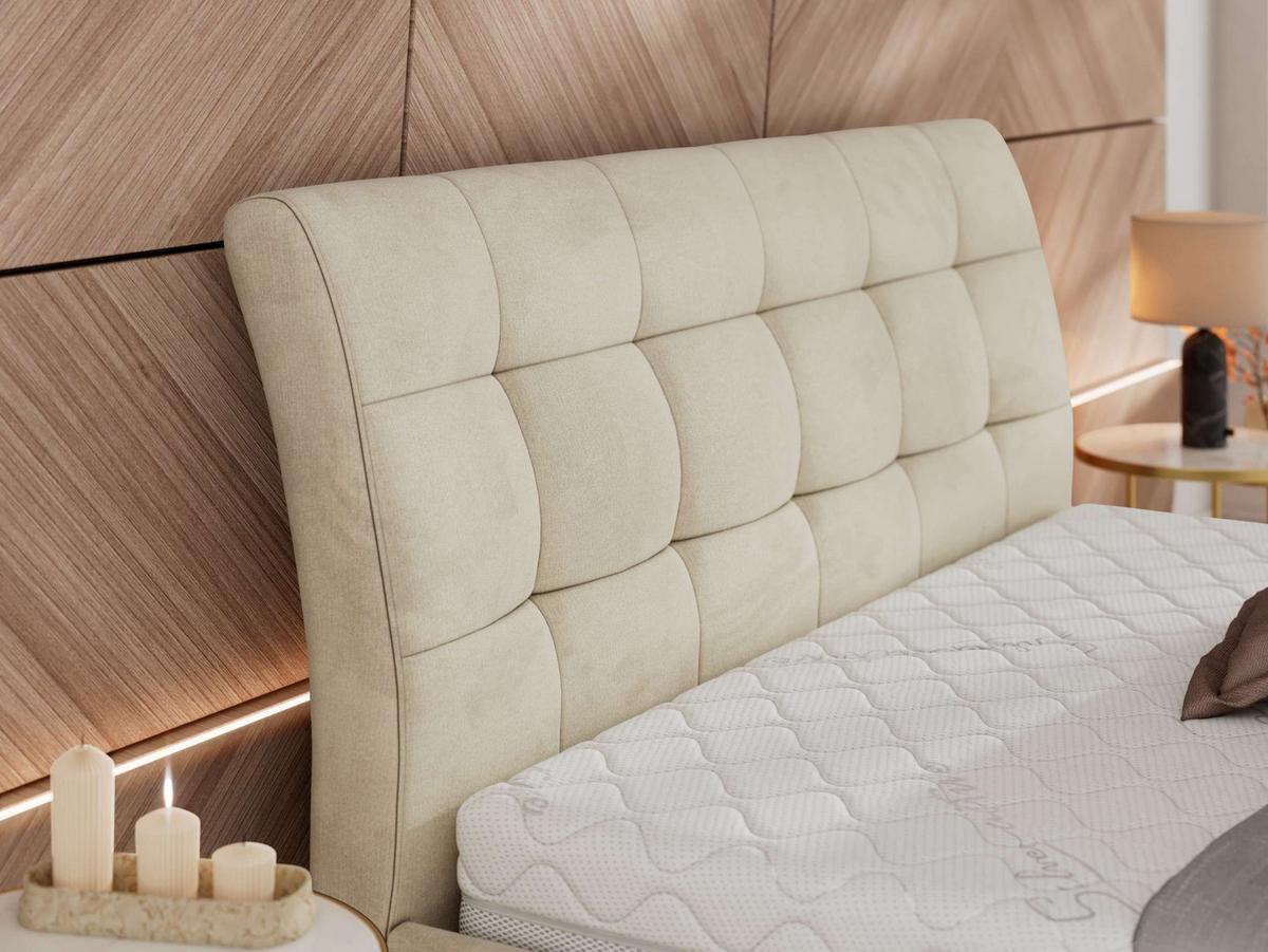 POLSTERBETT GALA CLASSIC 180/200 - Beige Velvet - Multipocket-Matratze - Beige, Textil (180/200cm) - MKS