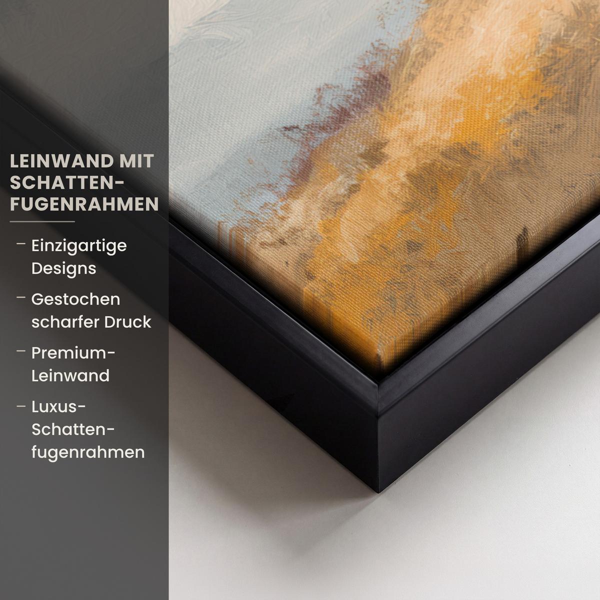LEINWAND Bilder mit Rahmen - Hügel - Abstrakt - Christentum - Kreuz - 70x50 - Hellgrau, Textil (70/50cm) - MuchoWow