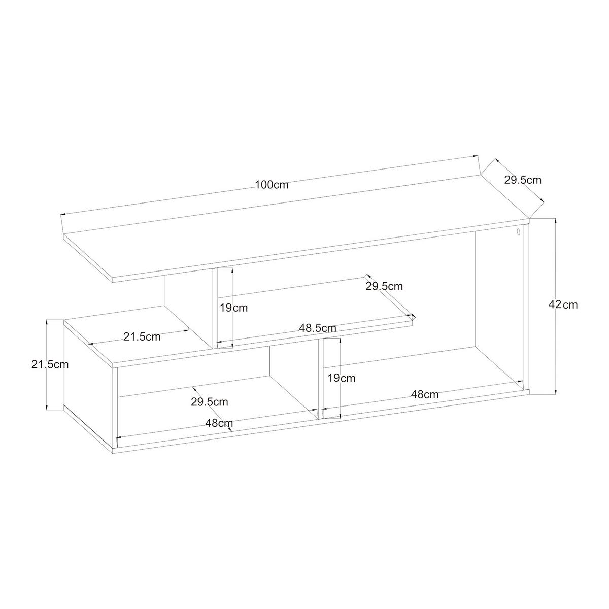 FERNSEHTISCH Anän - Walnussfarben, Holzwerkstoff (29.5/42/100cm) - [en.casa]