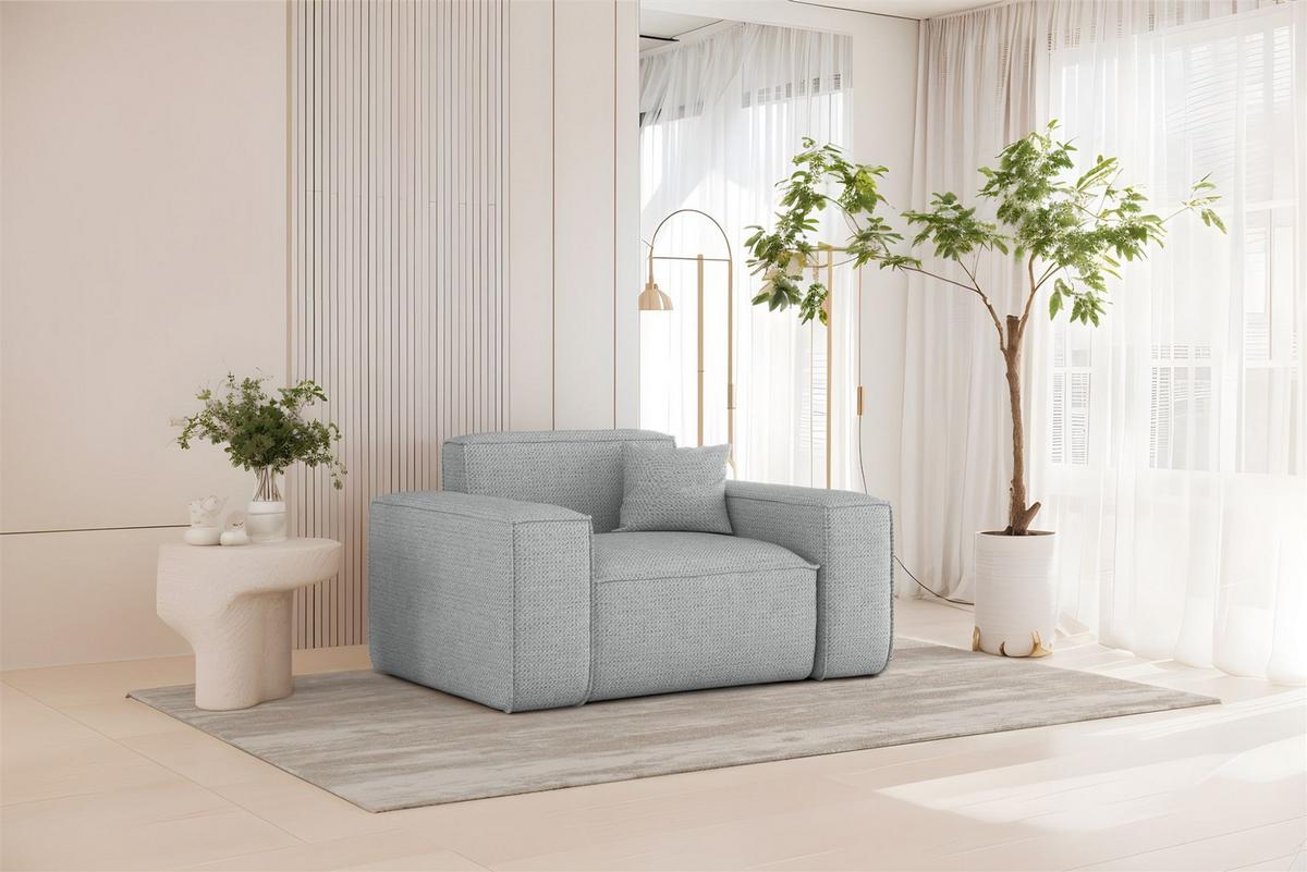 SESSEL Celes Premium In Artico - Hellgrau, Holzwerkstoff/Textil (121/73/90cm) - Fun Möbel