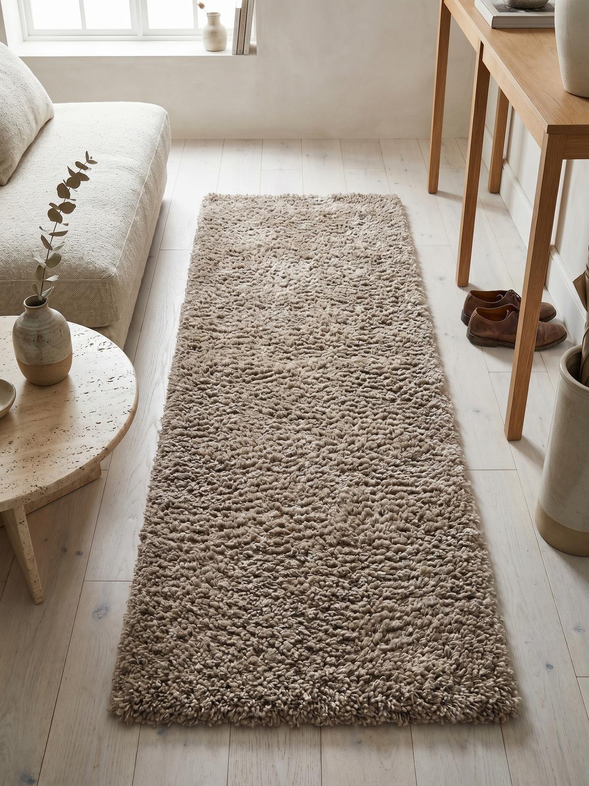 HOCHFLORTEPPICH RHEIN, einfarbig, aus Polypropylen, Beige, 60 x 110 cm - Beige, Textil (110/60cm) - KADIMA DESIGN