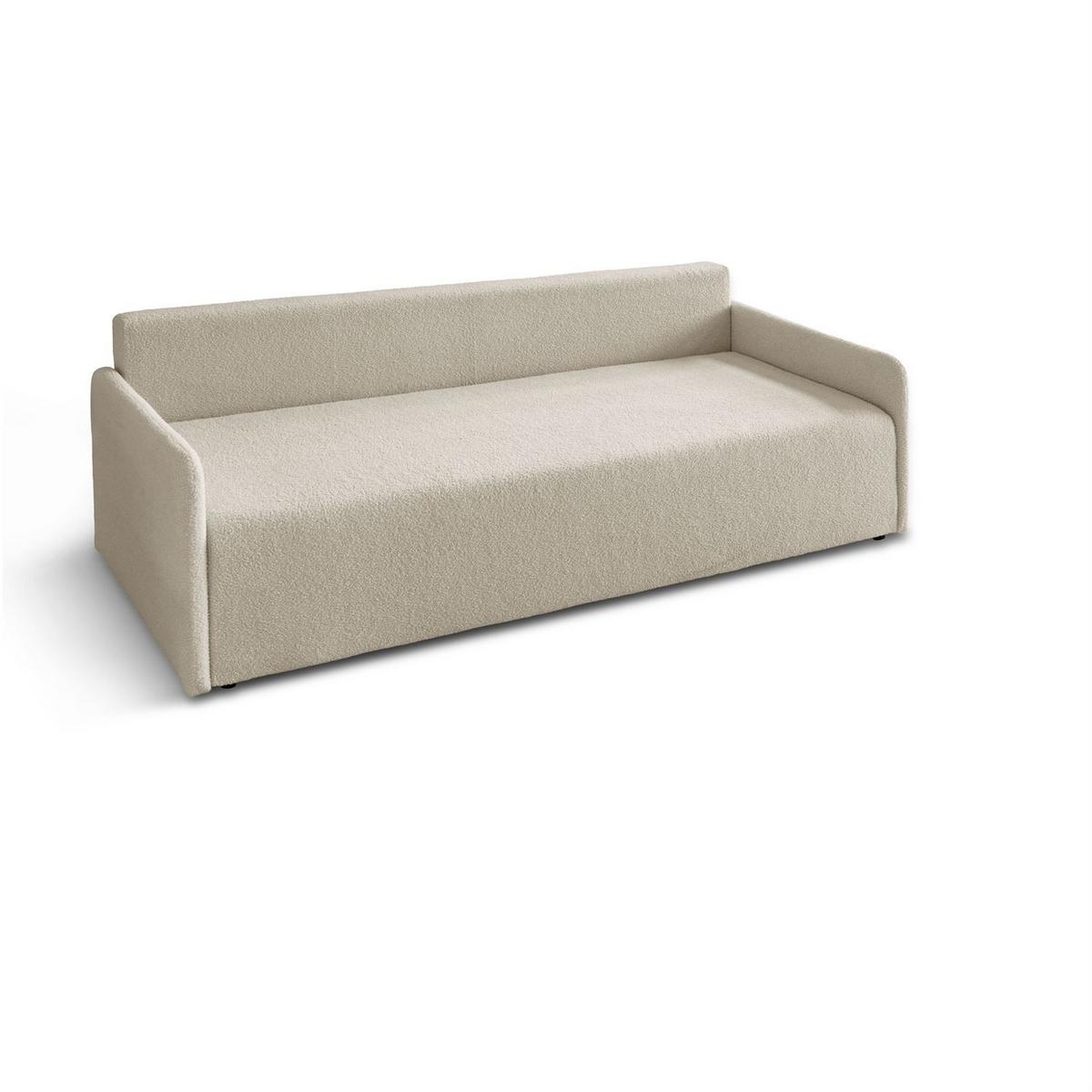 SCHLAFSOFA CUDDLE mit Schlaffunktion und Bettkasten, Quelle 03 - Creme, Textil (207/90/90cm) - Lookway