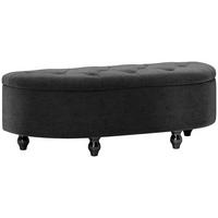 TRUHENBANK Velvet-Touch Dunkelgrau - Dunkelgrau/Schwarz, Holz/Kunststoff (46/42/120cm) - HOMCOM