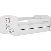 KINDERBETT Emily mit Schublade und Matratze, Weiß 70x140 cm - Altrosa, Holzwerkstoff (140/70cm) - WFL GROUP
