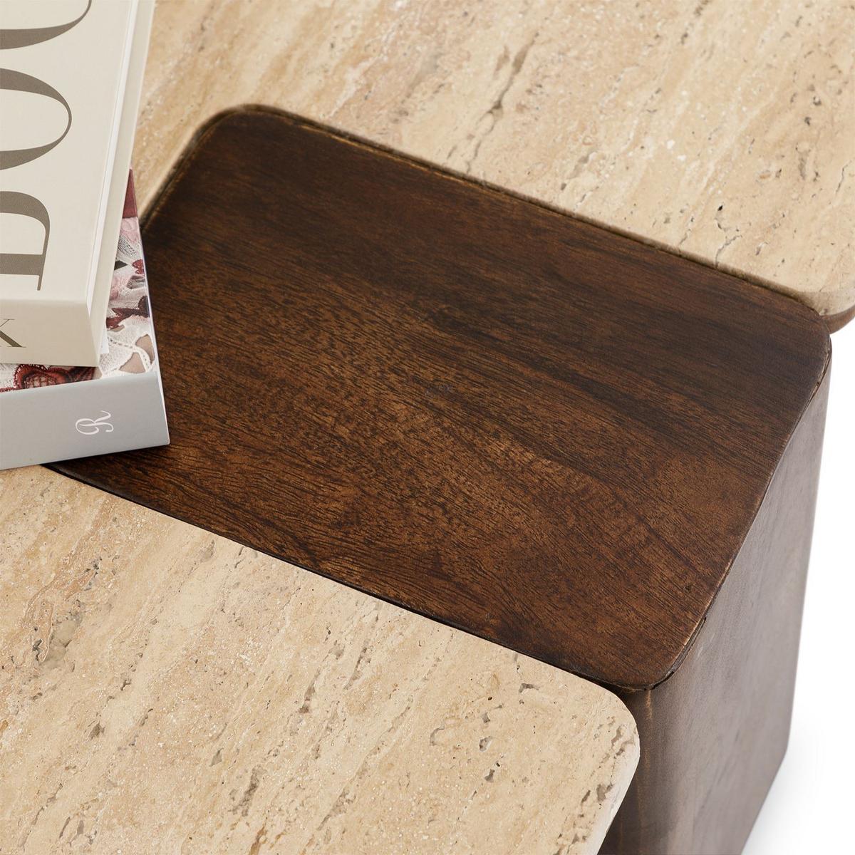 COUCHTISCH SURAT braun/beige - Beige/Braun, Holz/Naturmaterialen (60/100/27cm) - IDIMEX