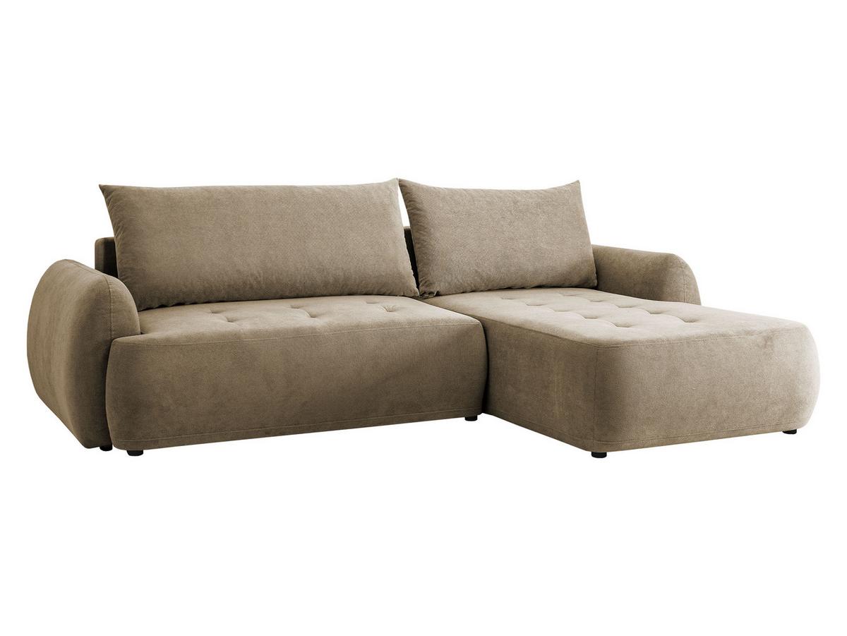 ECKSCHLAFSOFA Bueno II, Seite: Rechts - Beige/Schwarz, Holz/Textil (185/280cm) - MIRJAN24
