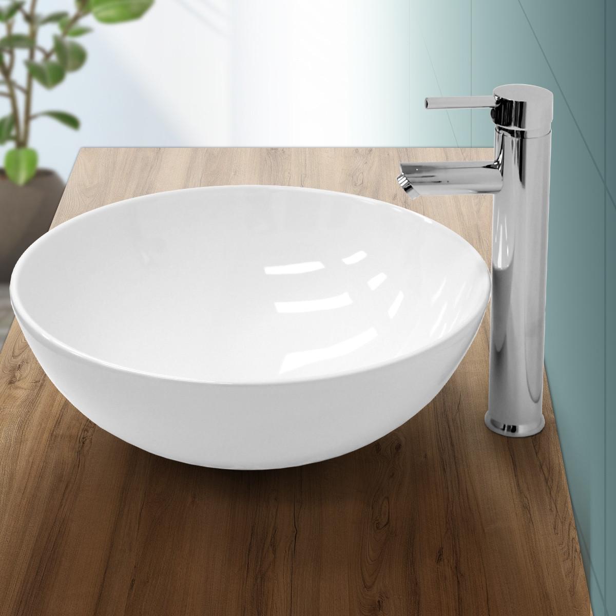 WASCHBECKEN - Weiß, Keramik (40/14.7/40cm) - LuxeBath