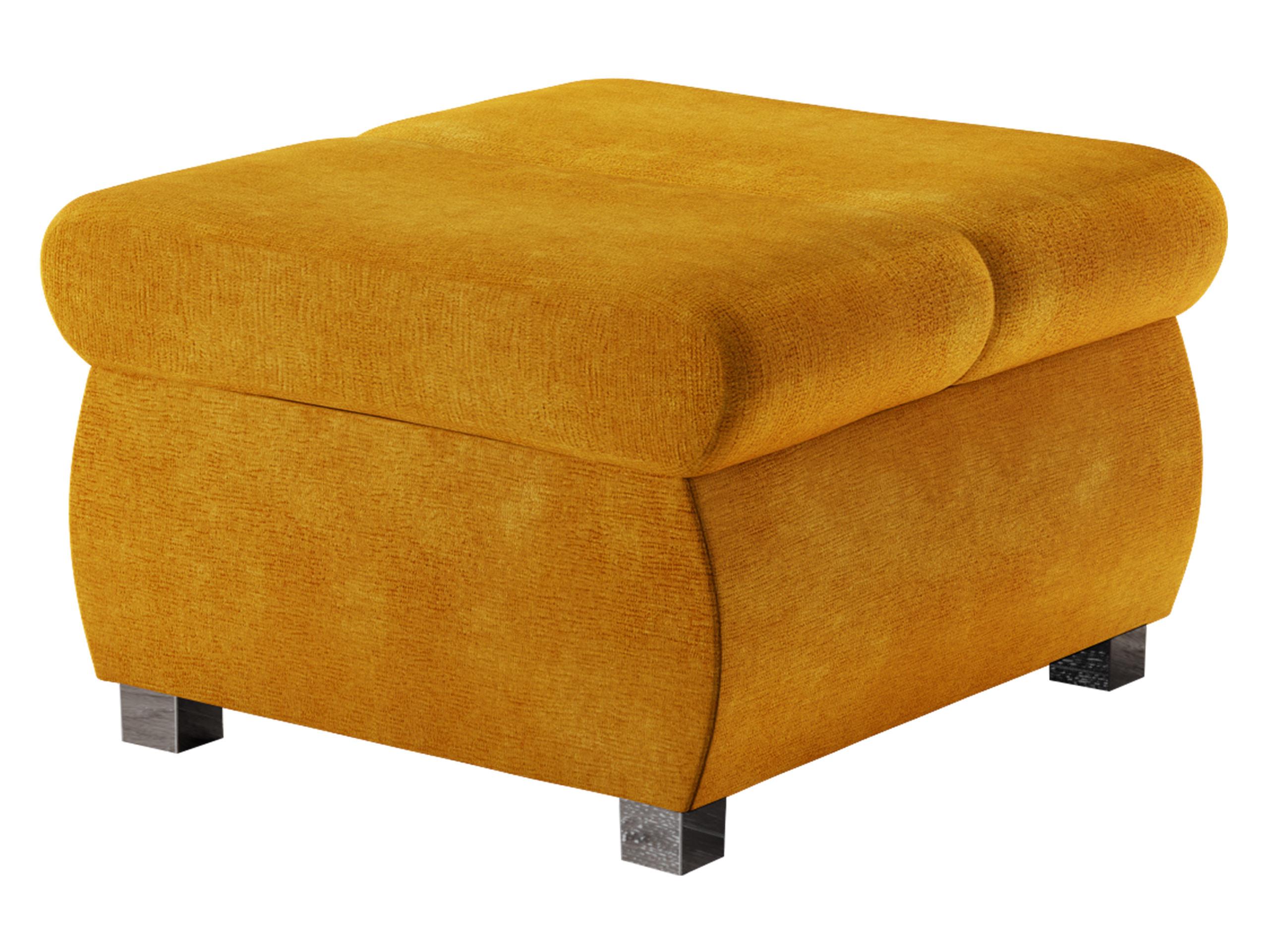 POLSTERHOCKER Bangkok Klein - Currygelb/Silberfarben, Holz/Kunststoff (60/39/60cm) - MIRJAN24
