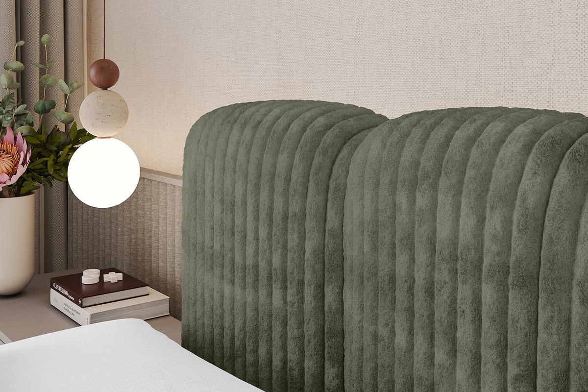 BOXBETT mit Matratze H3|H4 - NINA KING - 180x200 cm - Olive - Olivgrün, Holzwerkstoff (180/200cm) - ALTDECOR
