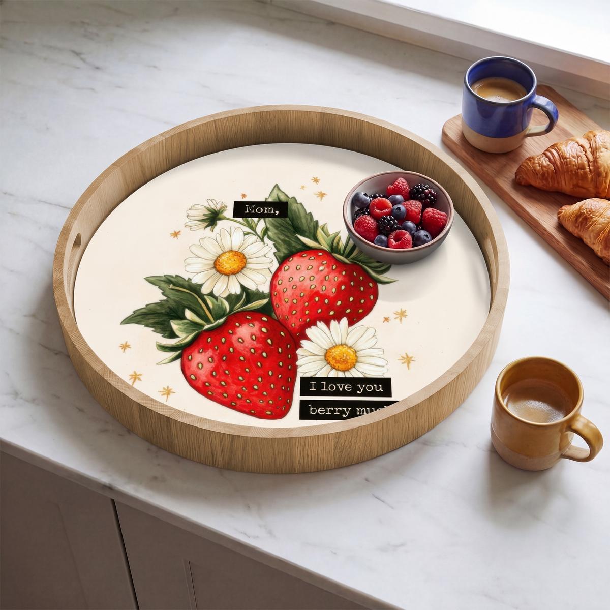TABLETT Erdbeeren - Gänseblümchen - Zitat - Sterne 50x50 cm - Multicolor, Holz (50/5/5cm) - OnlyWow