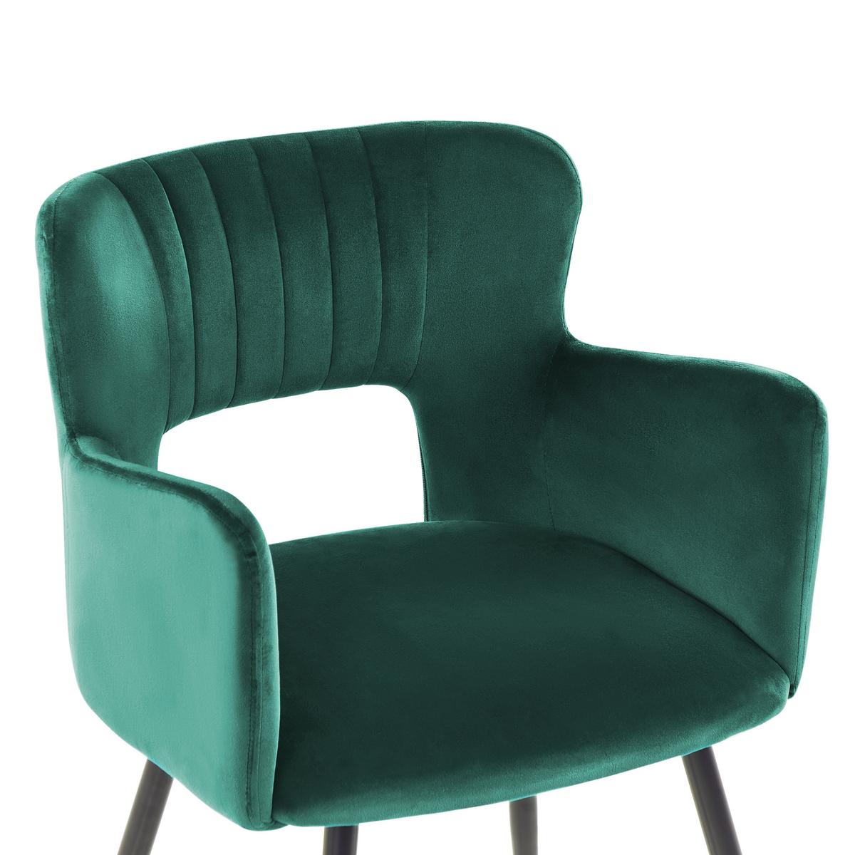 ESSZIMMERSTUHL 2er-Set Samtstoff Smaragdgrün Sanilac - Smaragdgrün, Textil/Metall (52/75/44cm) - Beliani