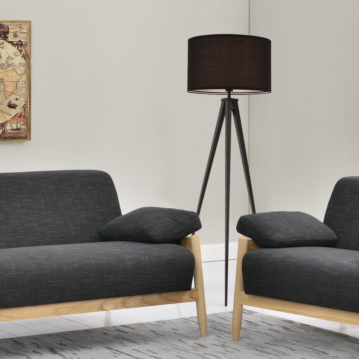 STEHLEUCHTEN Faro - Schwarz, Metall (50/50/153cm) - lux.pro