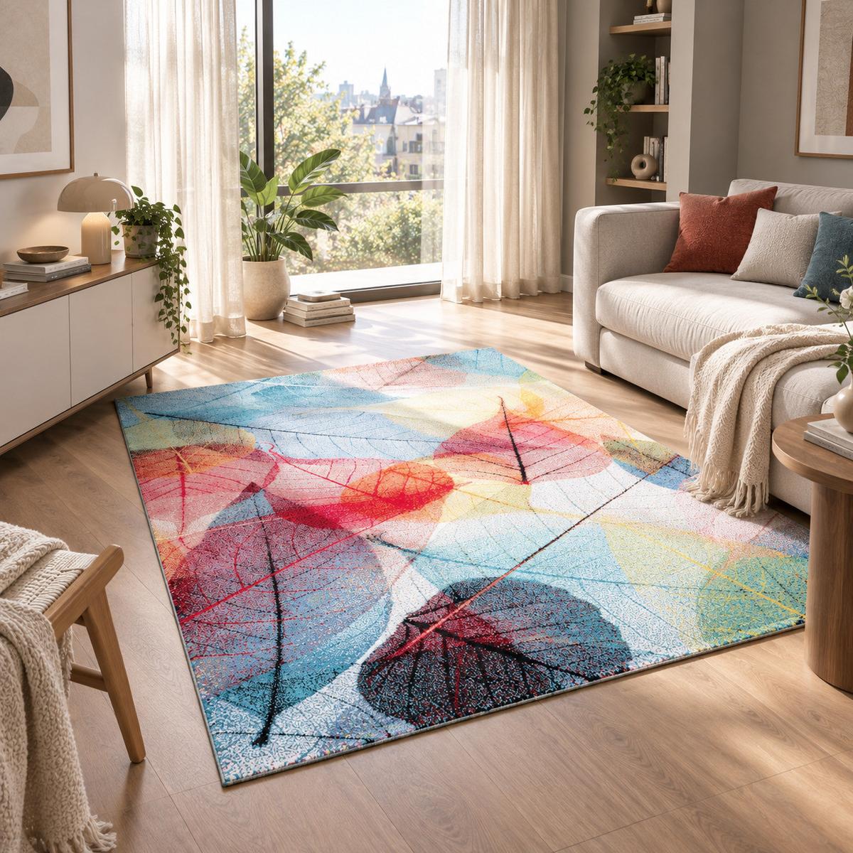 DESIGNER TEPPICH FARO TROPICAL BLÄTTER - Multicolor, Textil (200/290cm) - Pergamon