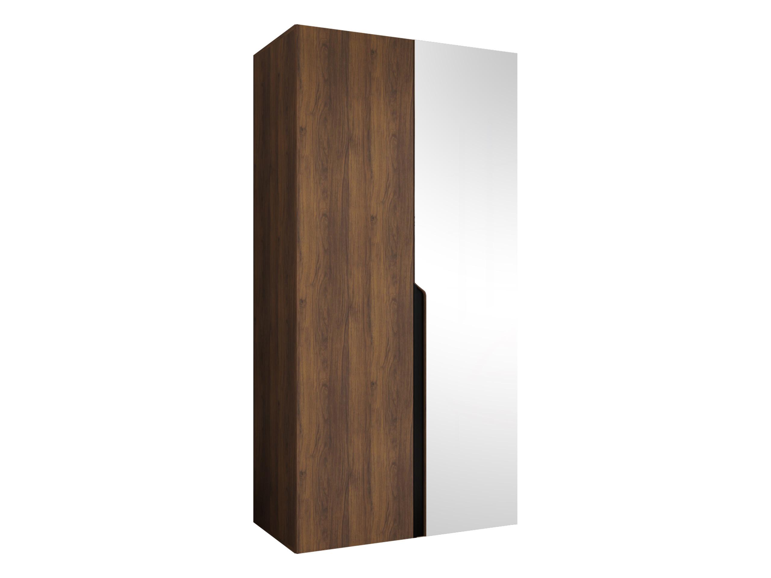 DREHTÜRENSCHRANK Mila II 100 - Nussbaumfarben/Schwarz, Holzwerkstoff/Kunststoff (100/202/52cm) - MIRJAN24