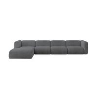 ECKSOFA Ottomane Links MIRA-L3 409x179x70 Dunkelgrau Cord - Dunkelgrau/Graphitfarben, Holzwerkstoff/Kunststoff (409/179cm) - ALTDECOR