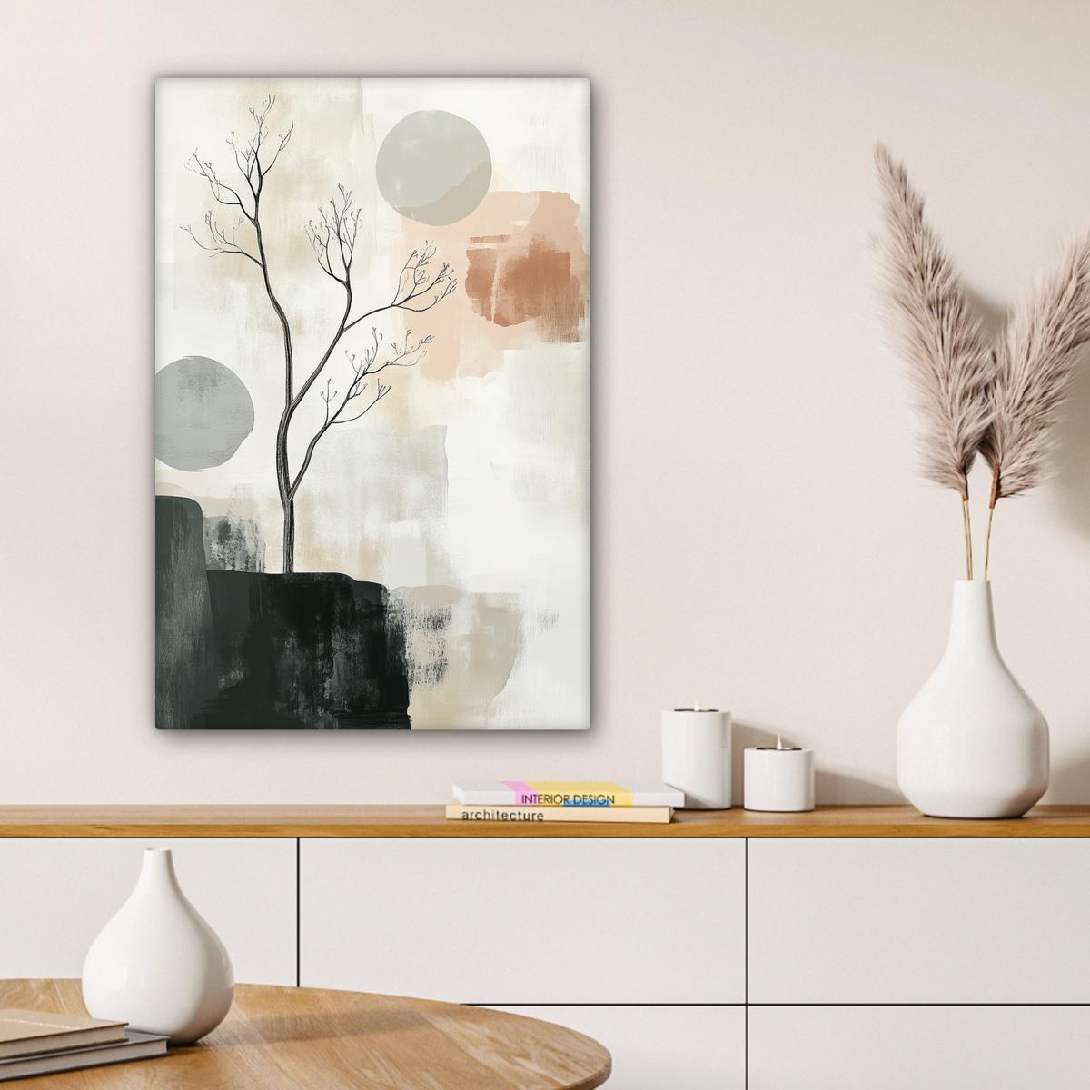 LEINWANDBILD Wabi sabi - Beige - Pflanze Wanddeko 40x60 cm - Sandfarben, Textil (40/60cm) - MuchoWow