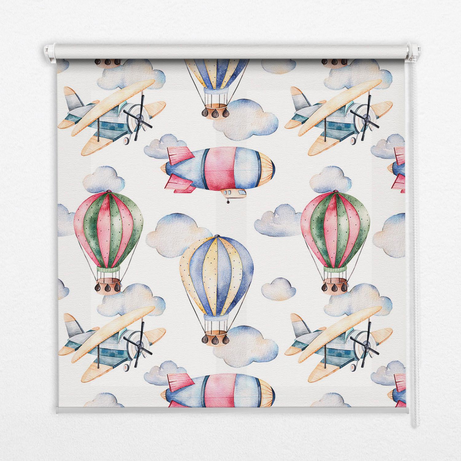 INNENROLLO - Fensterrollo - Rollo - 100x180 cm - Luftschiffe und Ballons - Blau, Kunststoff (100/180/0.5cm) - TULUP