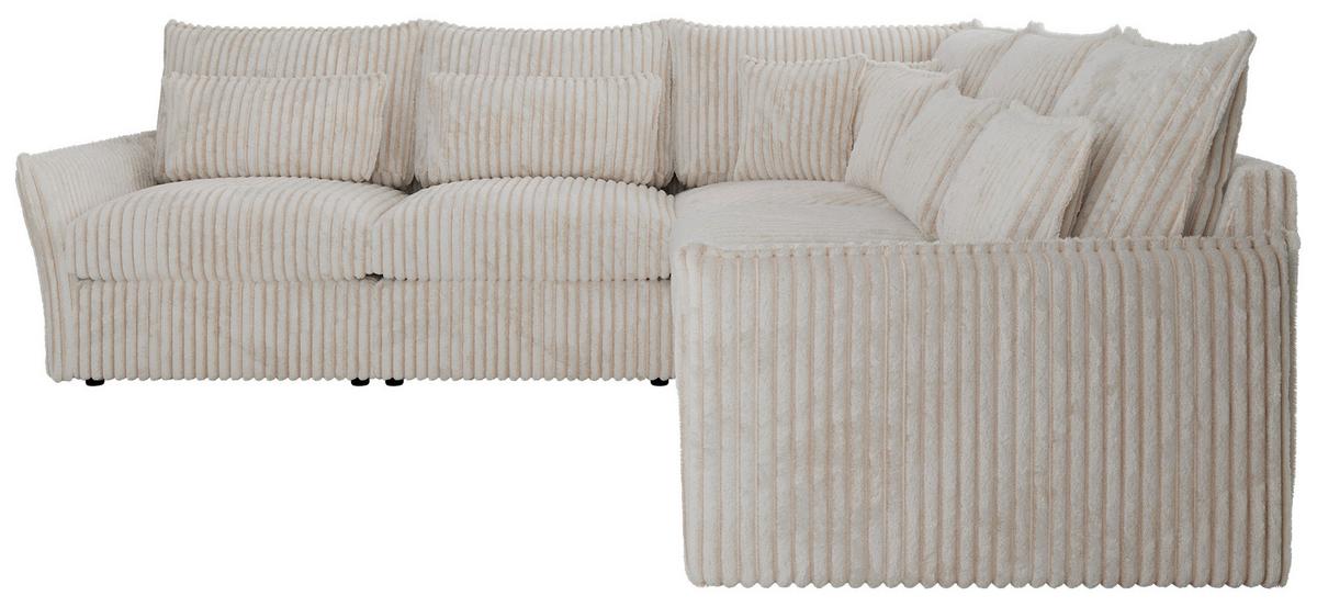 ECKSOFA VERSO L Beige Cord - Beige/Schwarz, Kunststoff/Textil (270/270cm) - MKS