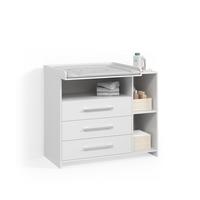 WICKELKOMMODE Torino Weiß mit Schubladen - Weiß, Holzwerkstoff (113/100/53cm) - Livinity®