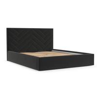 POLSTERBETT Arco 140/200 cm Schwarz im Asti Stoff - Schwarz/Naturfarben, Holz/Holzwerkstoff (140/200cm) - AltaBeds