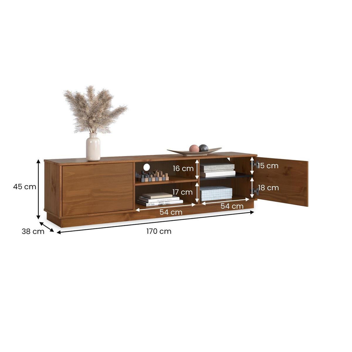 LOWBOARD MAITE Kastanie - Kastanienfarben, Holz (170/45/38cm) - IDIMEX