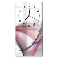 WANDUHR aus Glas 30x60 cm - Abstrakte Kunst - Rot, Glas (30/60/0.4cm) - TULUP