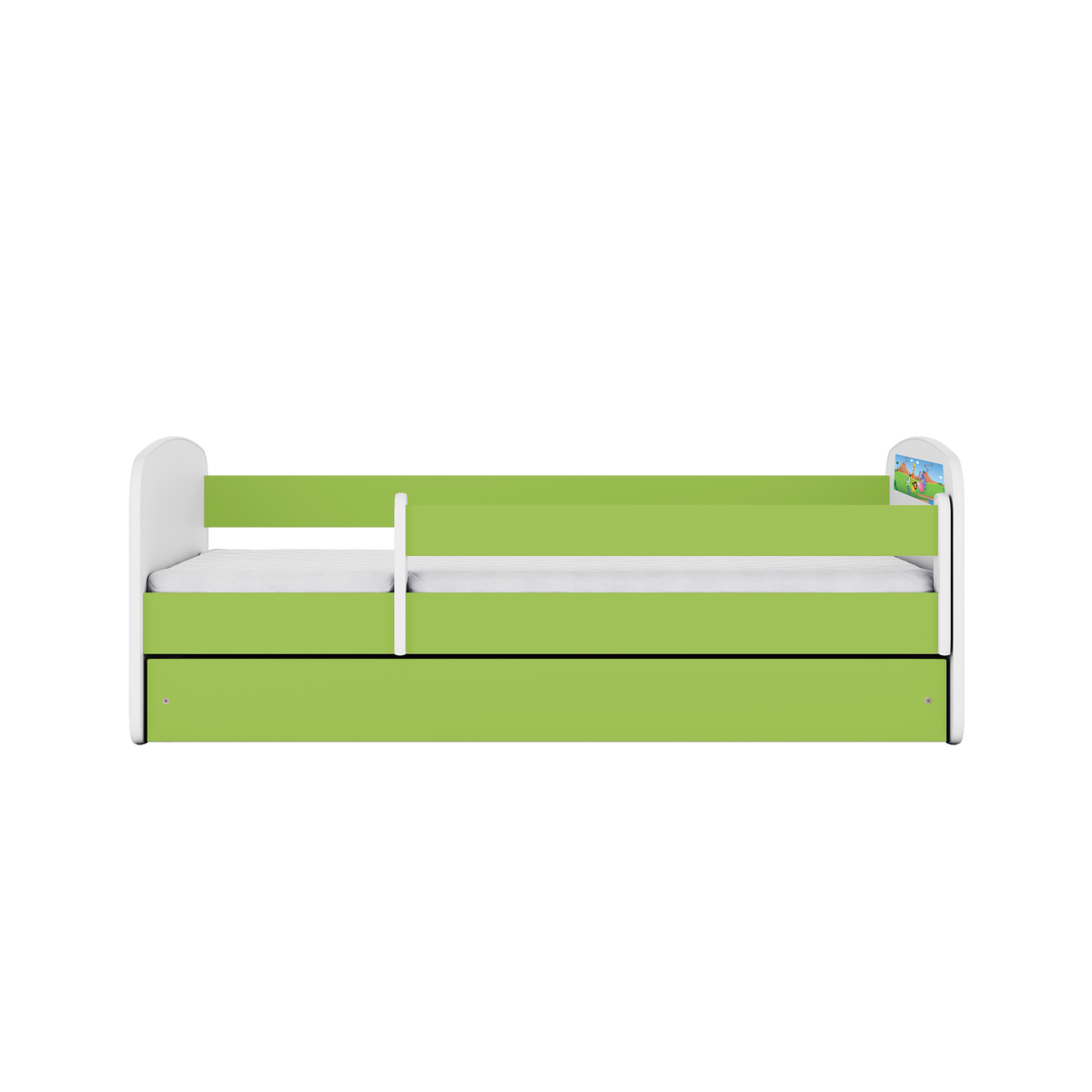KINDERBETT Safari mit Schublade 160/80 90/61/164 - Grün, Holzwerkstoff (80/160cm) - RAUMHIRSCH FURNITURE