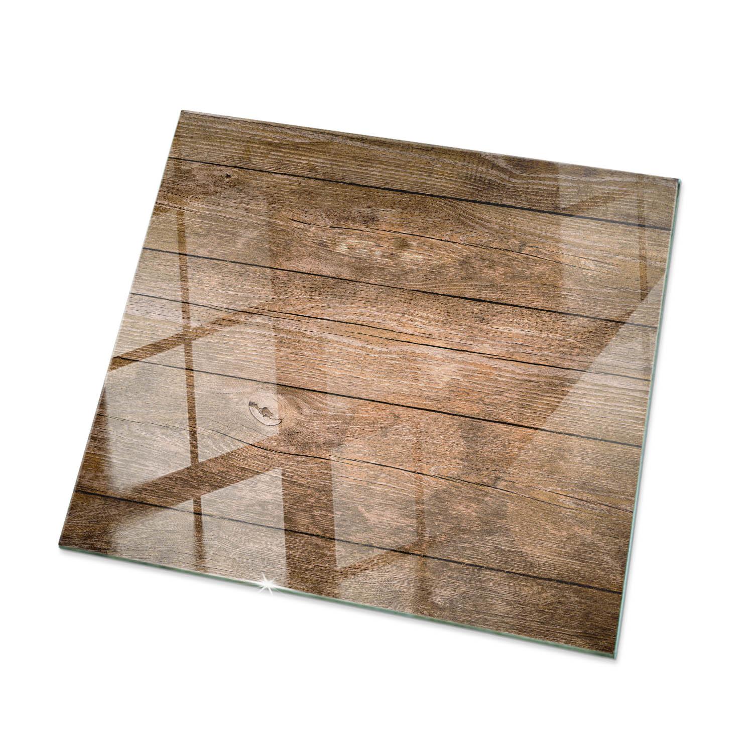 TISCHPLATTE 50x50 cm Der Aufbau von Holzbrettern - Dunkelbraun, Glas (0.4/50/50cm) - TULUP
