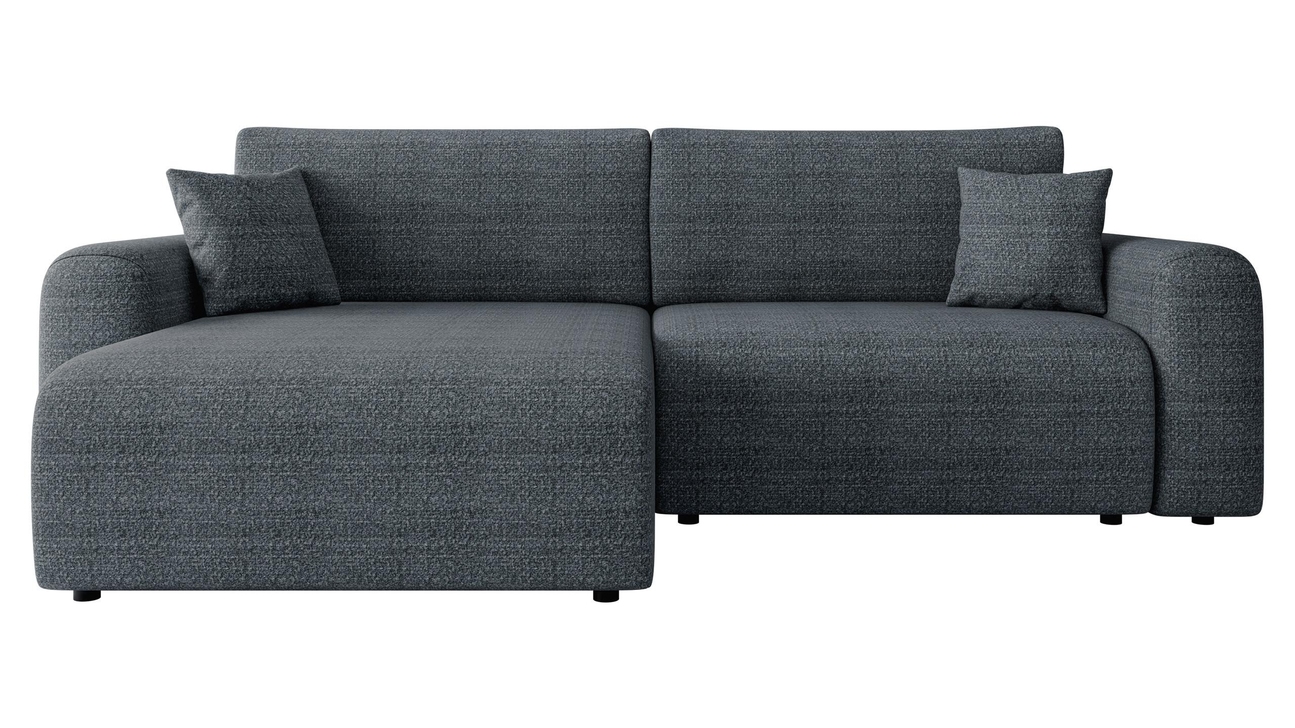 ECKSOFA Floryn L - Blaugrau/Schwarz, Holz/Kunststoff (245/145cm) - MIRJAN24