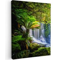 LEINWANDBILD Dschungel - Wasserfall - Australien - Pflanzen - Natur Room Decor 30x40 cm - Dunkelgrün, Textil (30/40cm) - MuchoWow