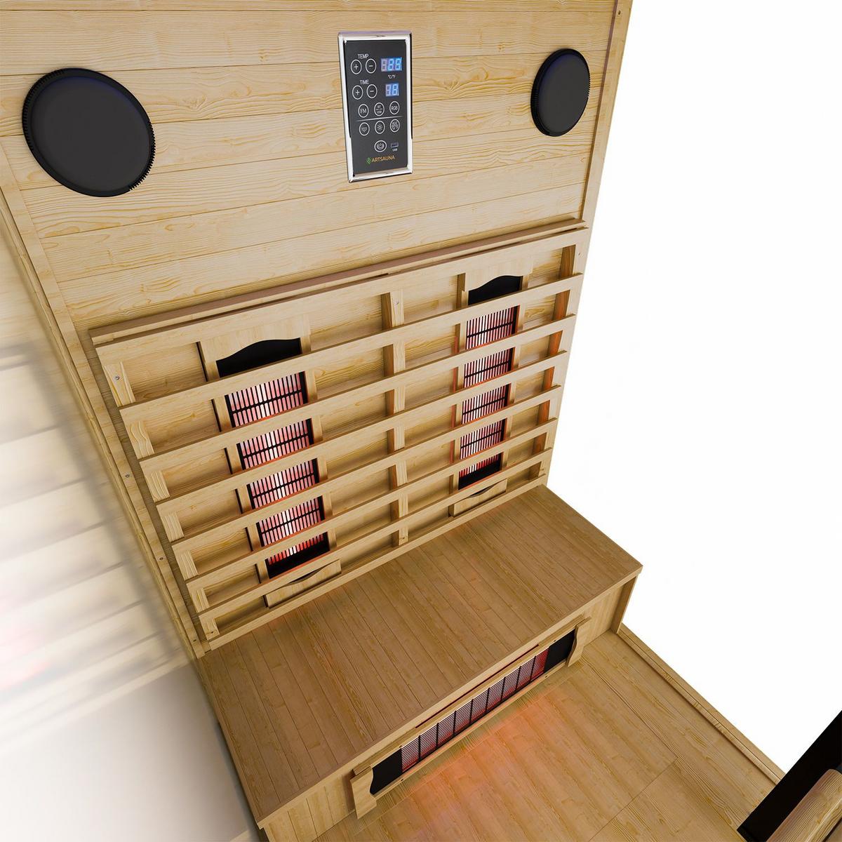 INFRAROTKABINE Göteborg mit Vollspektrumstrahlern - Naturfarben, Holz (120/190/105cm) - Artsauna